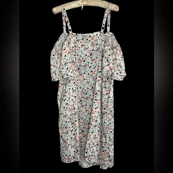 Torrid Mini Challis Cold Shoulder Trapeze Dress Sz 0 - Picture 8 of 9